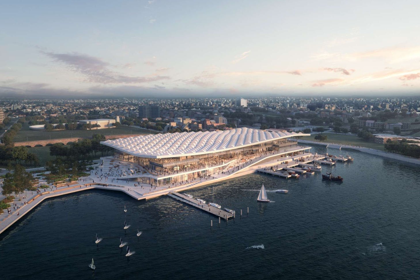 new sydney fish market ariel view